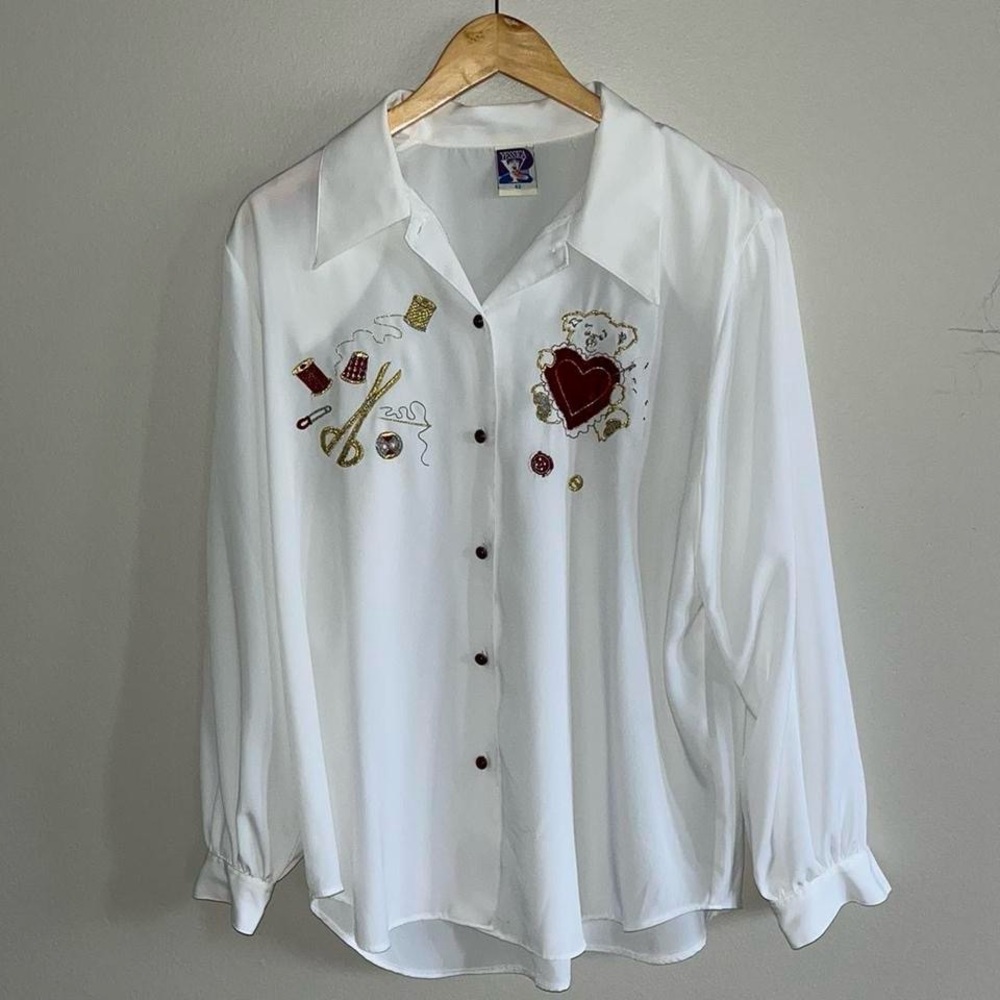 Yessica Vintage Teddy Button Down Shirt